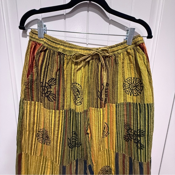 NEW CottonPatchwork Boho Harem Jogger Pants - Picture 3 of 13